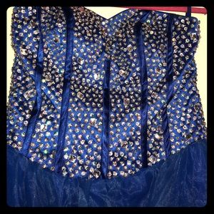 Blue with sliver detailing sweet 16 dress